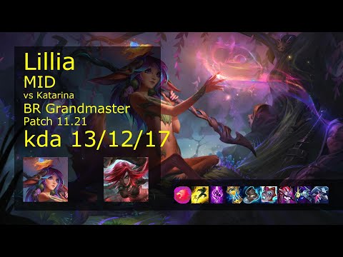 Lillia Mid vs Katarina - BR Grandmaster 13/12/17 Patch 11.21 Gameplay