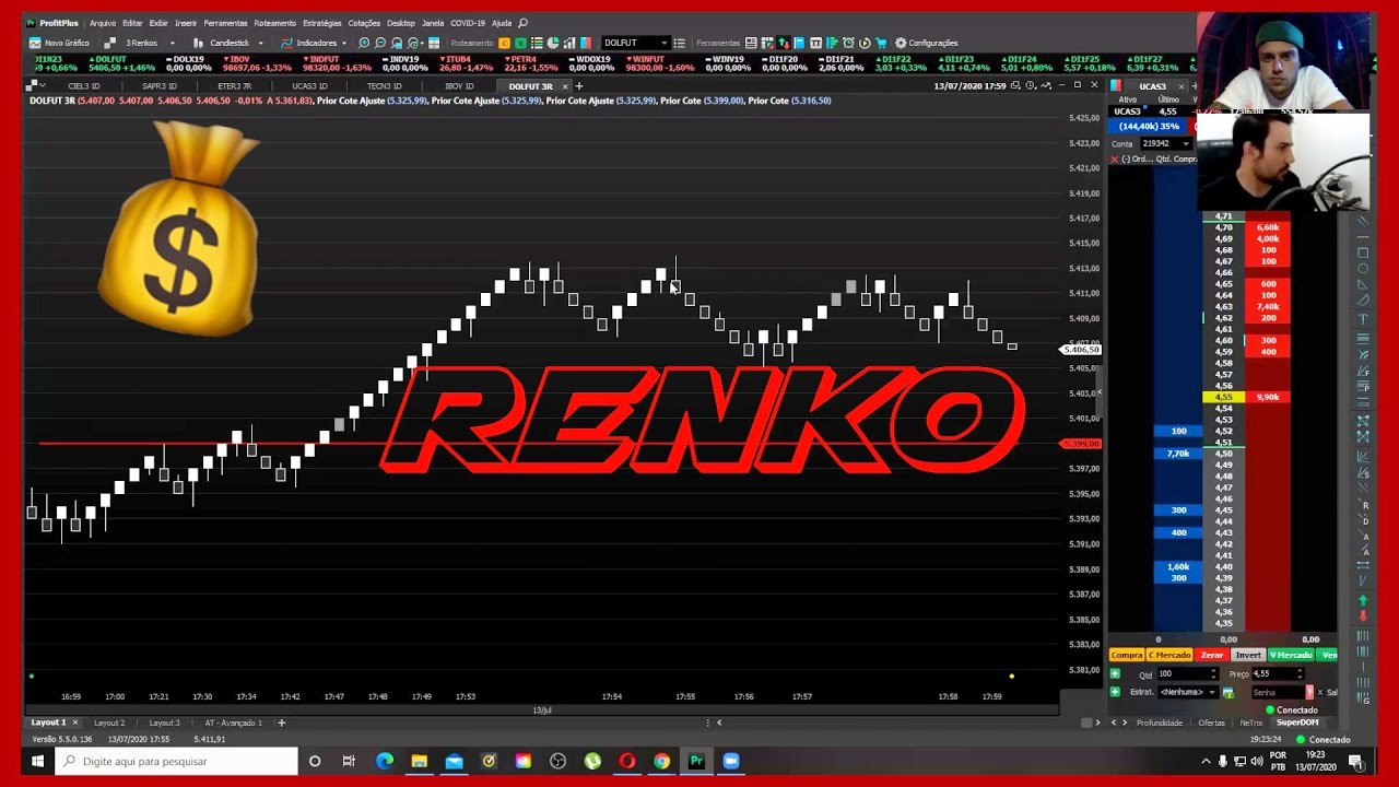 Gráfico de RENKO para iniciantes - Day Trade/ Swing Trade (profitchart)