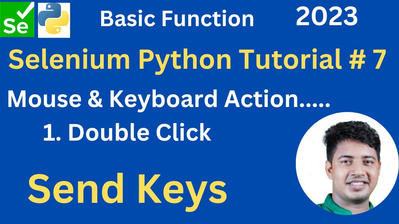 Selenium Python Basic Function Tutorial # 7 . How to do Double click by using selenium ?