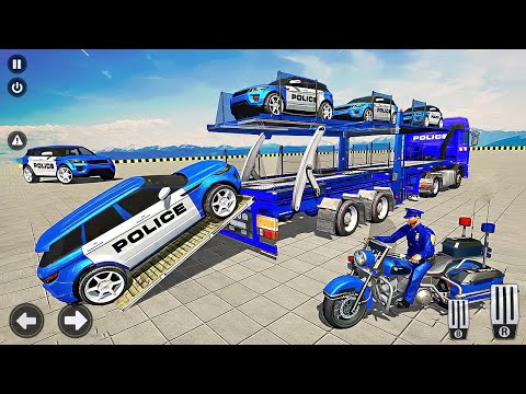 US Police Car Transporter Driving - Police Trailer Truck Simulator 3D - Android Gameplay