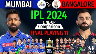 IPL 2024 - Mumbai Indians Vs Royal Challengers Bangalore Playing 11 Comparison | MI Vs RCB 2024 |