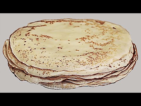 Блины на Кефире с кипятком Тонкие 🥞 Блинный торт с Кремом из ряженки Video