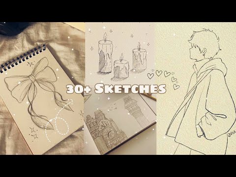 30+ sketches ideas ☁️🌷.    #aesthetic #sketch