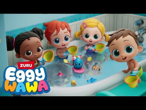 🦈Shark Splash with Eggy Wawa! | Family Fun with Singing and Learning | Preschool Bath Adventure 🚢