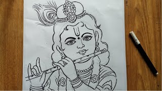 very easy line art bal krishnakrishna thakur drawi