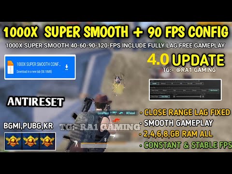 Bgmi lag Fix config 4.0 👑 Super smooth +90fps+120fps config 🌟bgmi+pubg+kr- pubg lag fix config