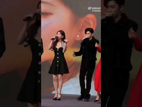 #zhaolusi sing her hd ost & #chenzheyuan joined her “falling~ in~ love with you~” #shorts