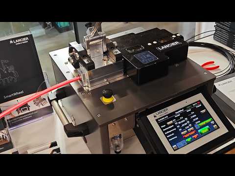 Fiber optic installation: From the sidewalk to the basement and into the house. Demonstration wit...