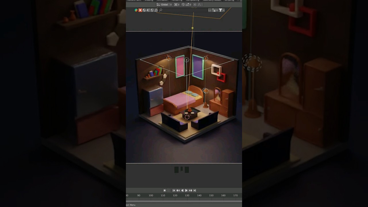 Blender Isometric Room Design Speed Modeling Tutorial | Beginner Tutorial #blender #3dmodeling