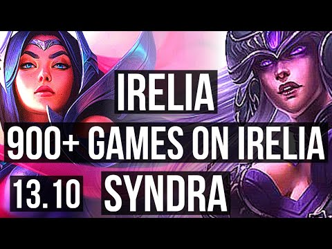 IRELIA vs SYNDRA (MID) | 6/0/0, 6 solo kills, 900+ games, Dominating | KR Master | 13.10