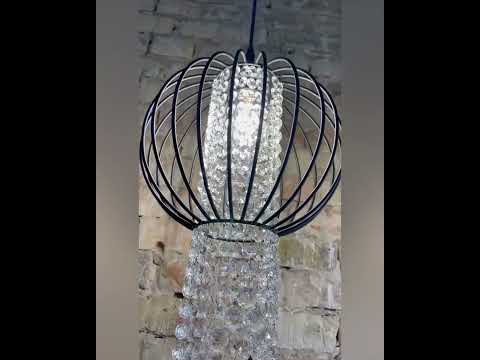 Відео-огляд подвесного светильника Сфера с хрустальными бусинами