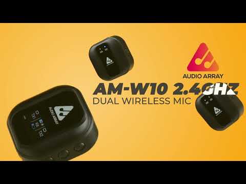 Audio Array AM-W10 Dual Wireless Mic | 100m Range | Informative LCD Screen |