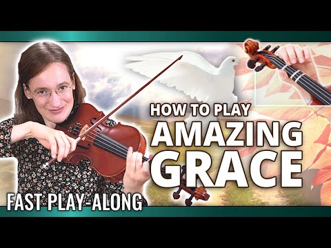 How to play Amazing Grace | Fast Play-Along | Easy Beginner Song | Violin Tutorial