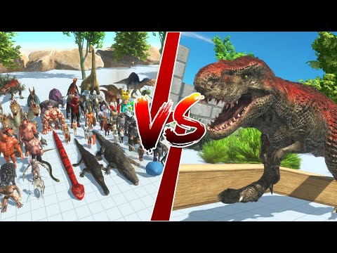 Escape from Red T Rex Demon | Animal Revolt Battle Simulator | ARBS