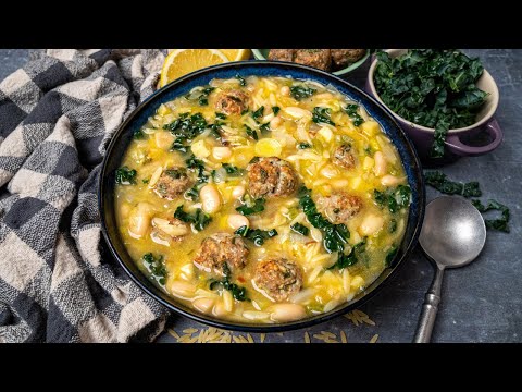 Meatball Stew with Orzo and White Beans