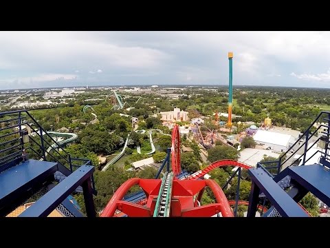 SheiKra Front Row POV Ride at Busch Gardens Tampa Bay on Roller Coaster Day 2016, 1080p 60fps