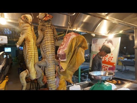 Amazing BBQ Crocodile on The Street @Chhbar Ampov - Grill Crocodile For Selling on The Street