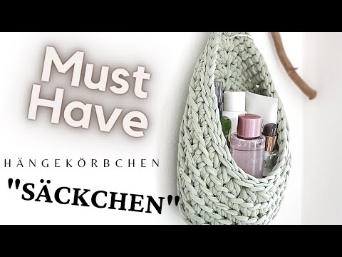 Ganz einfach einen Hängekorb häkeln | Häkeln mit recyceltem Garn