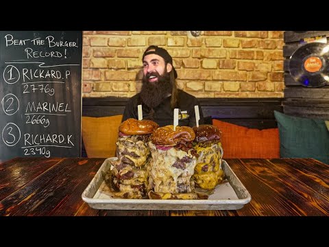 BREAK THE RECORD FOR THE MOST MEAT EVER EATEN TO BEAT THIS SWEDISH BURGER CHALLENGE | BeardMeatsFood