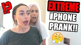EXTREME IPHONE PRANK ON MY SISTERS!!