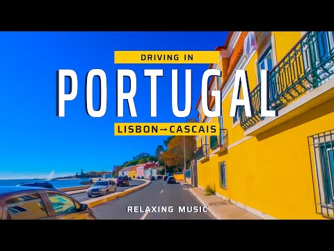 Portugal Scenic Drive 4K | Lisbon → Cascais via Estoril | Relaxing Music, 3-Camera POV
