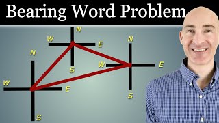 Bearing Word Problem Find Distance and Angle Using Law of Sines and Law of Cosines