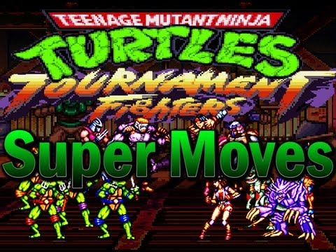 TMNT TF SNES All Super Moves Teenage Mutant Ninja Turtles Tournament Fighters
