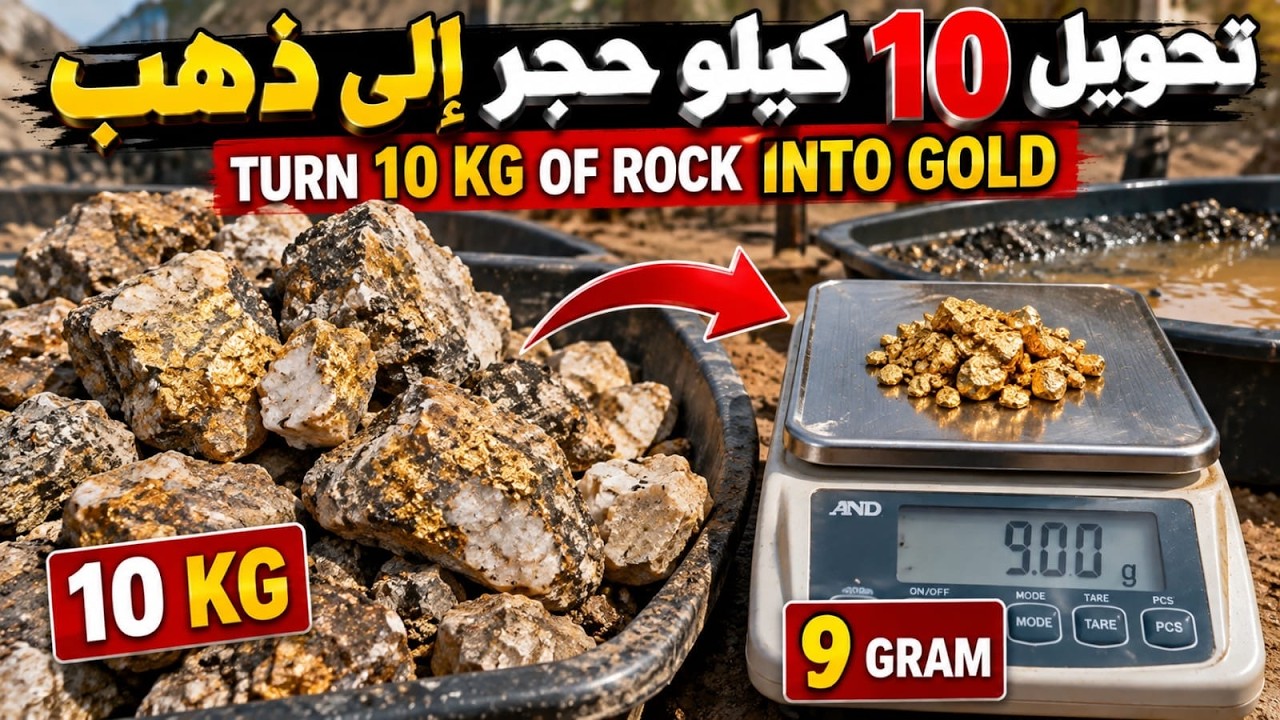 من ١٠ كجم صخور إلى ذهب حقيقي Turning 10kg of Rocks into REAL Gold!