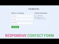 Responsive Contact Us Page In HTML And CSS Contact Form Design