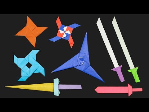 06 Easy Origami Ninja Star/Sword/Knife - How to make