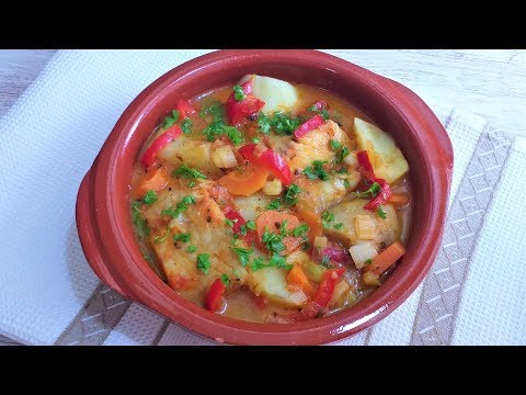 Bacalao con patatas y verduras