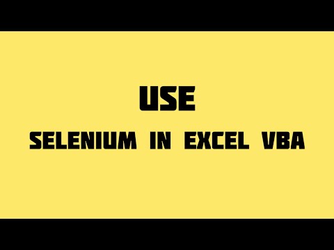 How to use selenium in Excel VBA