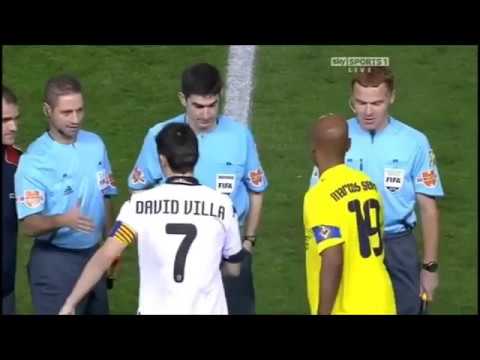 09/10 David Villa vs Villarreal - La Liga(All Touches and Actions)