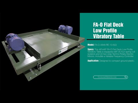 Low Profile Flat Deck Vibratory Table for Ground Plastic - Cleveland Vibrator Co.