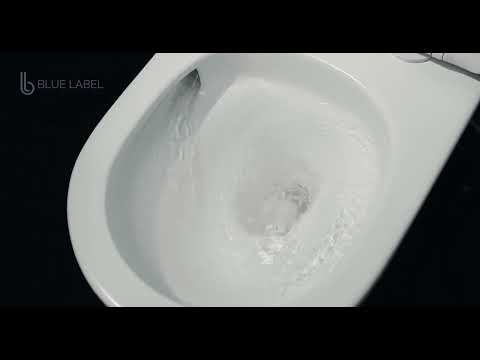 Blue Label Foss hangtoilet Spinflush randloos 53cm met zitting SC & QR - glans wit