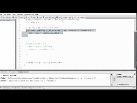 Java For Loop Counter Scope