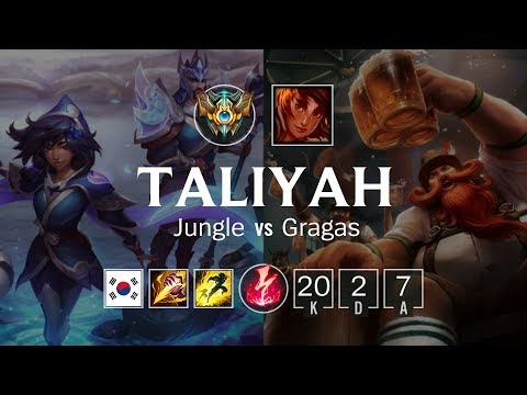 Taliyah Jungle vs Gragas - KR Challenger Patch 8.22