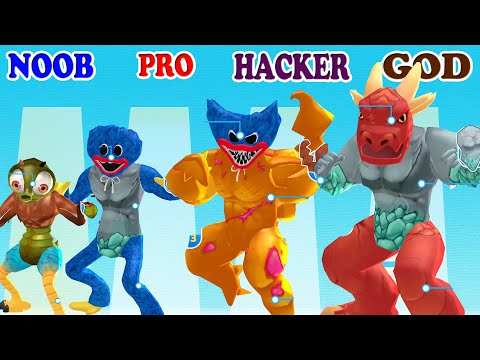 NOOBvsPROvsHACKERvsGOD in Monster Egg vs Monster Run 3D Gameplay - Which game do you like?