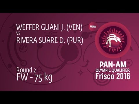 Round 2 FW - 75 kg: J. WEFFER GUANI (VEN) df. D. RIVERA SUARE (PUR) by FALL, 12-7