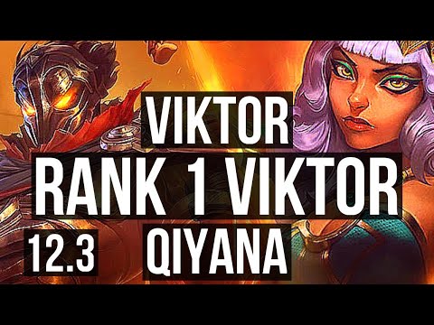 VIKTOR vs QIYANA (MID) | Rank 1 Viktor, 6 solo kills, Rank 11 | KR Challenger | 12.3