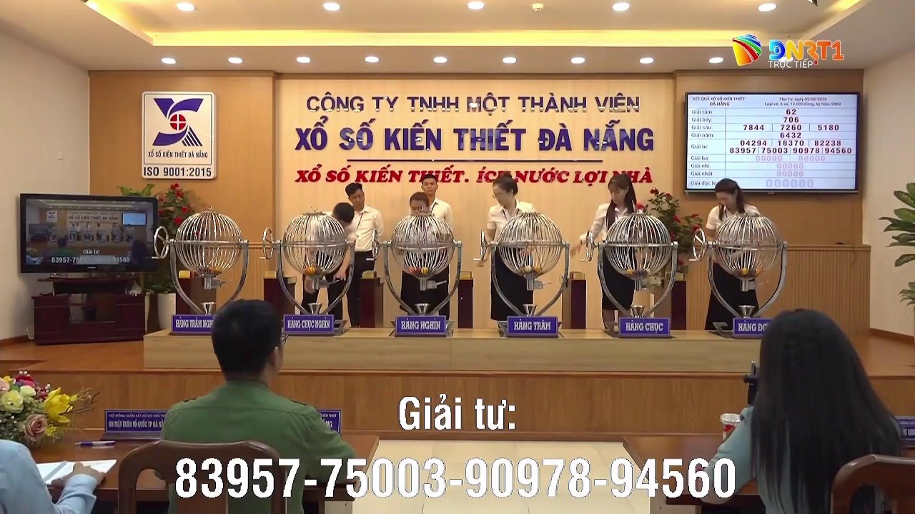 🔴 Kết quả quay số mở thưởng Xổ số kiến thiết Đà Nẵng ngày 5/8/2026