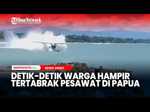 Detik-detik Warga Hampir Tertabrak Pesawat yang Gagal Mendarat di Nabire Papua