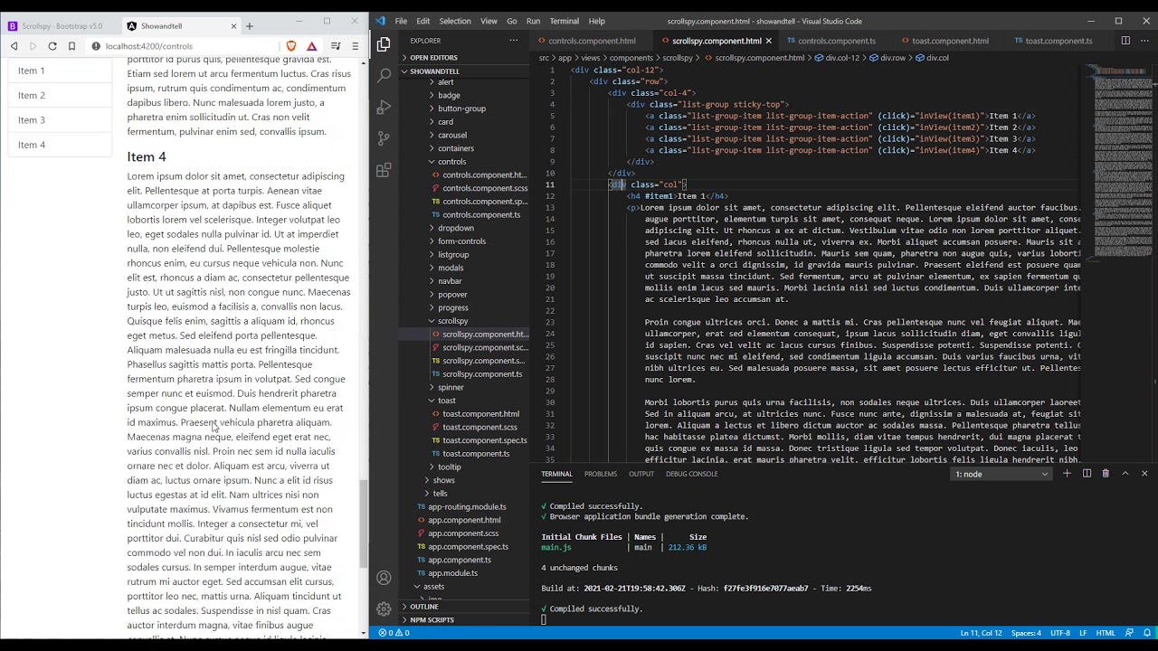 #16 Bootstrap 5 ScrollSpy with Angular 11