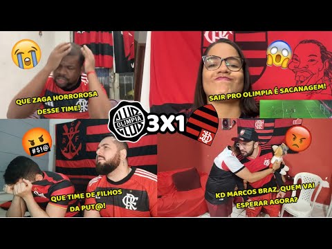 VAMOS RIR! REAÇÕES FLAMENGUISTAS ELIMINADOS DA LIBERTADORES! CHORO E RAIVA🤬| OLIMPIA 3X1 FLAMENGO