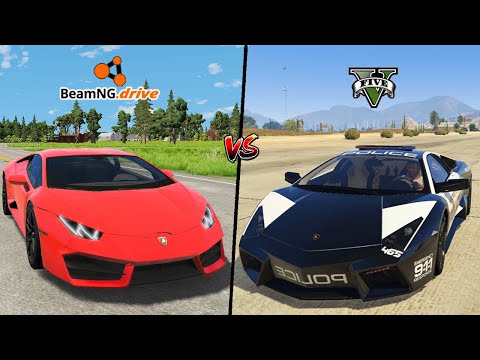 GTA 5 POLICE LAMBORGHINI VS BEAMNG.DRIVE NORMAL LAMBORGHINI - WHICH IS BEST?