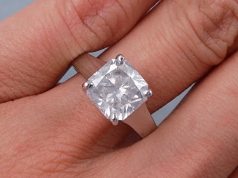 3.01 ctw Radiant Cut Solitaire Diamond Ring D SI2