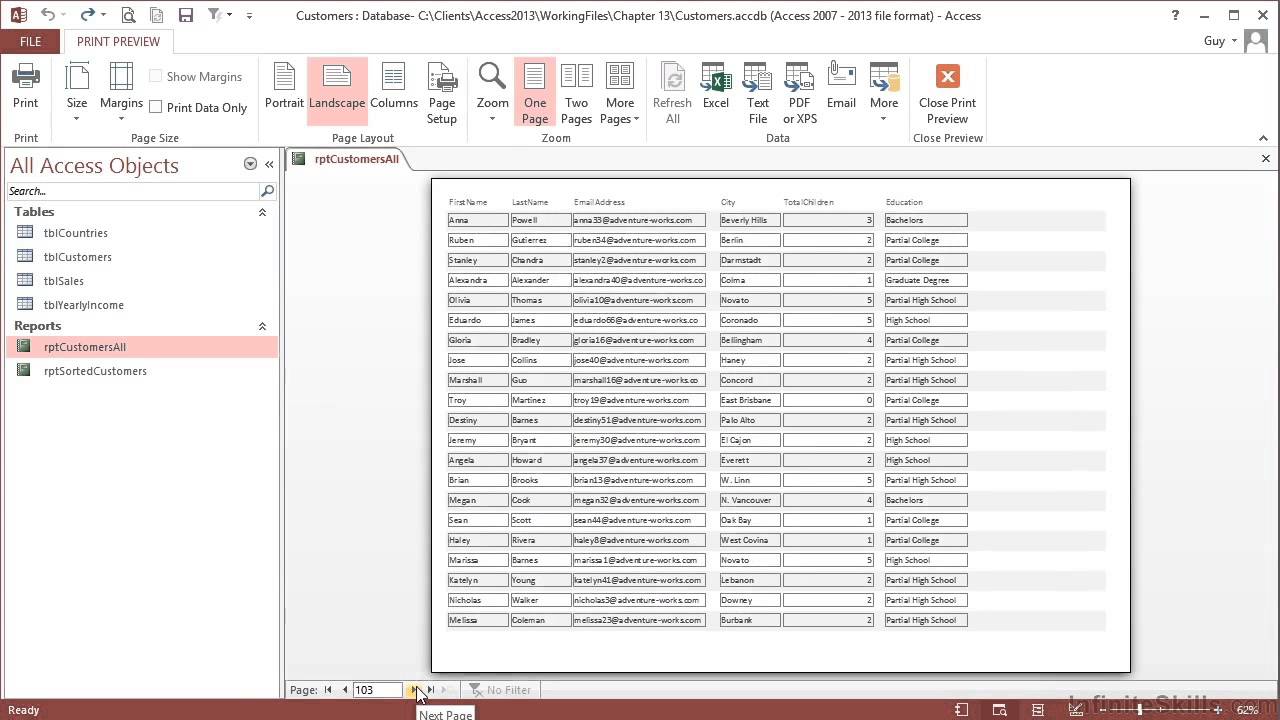 Microsoft Access 2013 Tutorial | Grouping Within Reports
