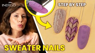 SWEATER on your NAILS step by step  Gel nail styling
