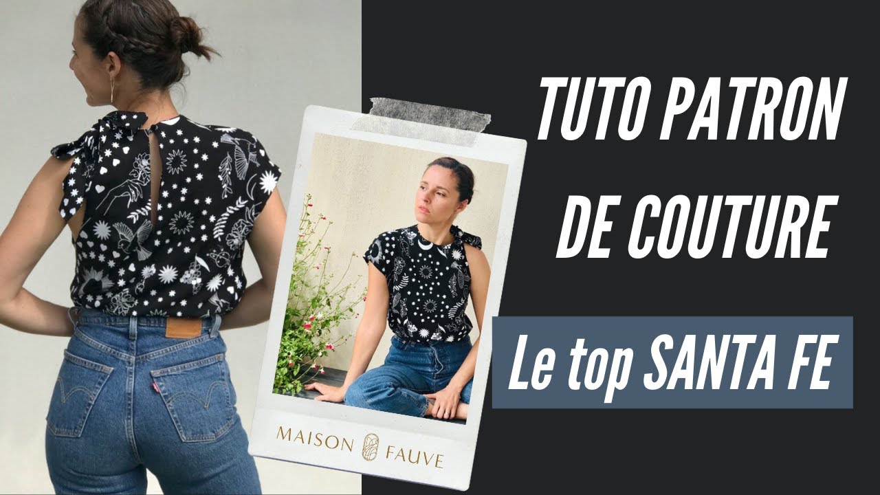 Patron couture top Santa Fe / PDF (A4, A3, A0, US Letter) - Cadres, Calques par Taille, Vidéoprojection
