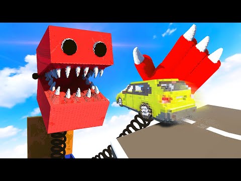 Crashing Cars Into Boxy Boo - Teardown Mods Multiplayer